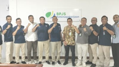 Executive Vice President Regional Sumatera PT Pos Indonesia Sambangi Kanwil BPJS Ketenagakerjaan Sumbagut