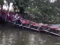 Jembatan di Taman Cadika Medan Ambruk