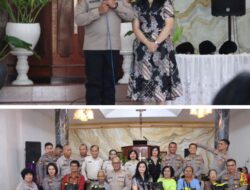 Kapolrestabes Bersama Ketua Bhayangkari Medan Minggu Kasih di GBKP Rumah Mbacang