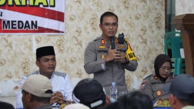 Plt. Wakapolrestabes Medan Jumat Curhat di Desa Sambirejo Timur