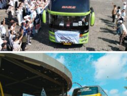 1.020 Pemudik Senyum Bahagia Diberangkatkan PTPN IV PalmCo ke Berbagai Kota di Indonesia