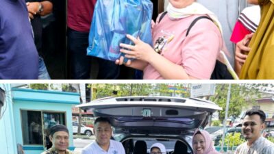 William Limutra Berikan Paket Lebaran ke Buruh di KIM