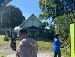 Jelang Paskah, Polrestabes Medan dan Polsek Jajaran Bersihkan Gereja