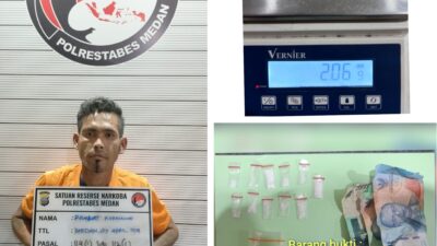 Polrestabes Ringkus Pengedar Sabu di Medan Tuntungan