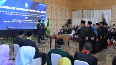 Lantik Enam Pejabat Eselon II, Gubsu Kembali Tekankan Soal Loyalitas