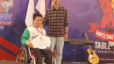 Perdana, Hendri Boyong Perak Kejurnas Para Tenis Meja