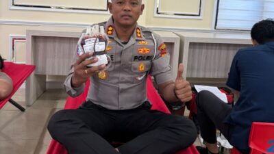 HUT Lantas Bhayangkara ke-70, Sat Lantas Polrestabes Medan Gelar Donor Darah