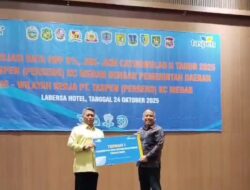 Pemkab Deli Serdang Raih Predikat Terbaik I Pembayaran Premi Iuran Wajib Pegawai 8%, JKK dan JKM Caturwulan II