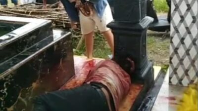 Seorang Pria Terkapar Bersimbah Darah Dekat Makam Ayahnya di Patumbak