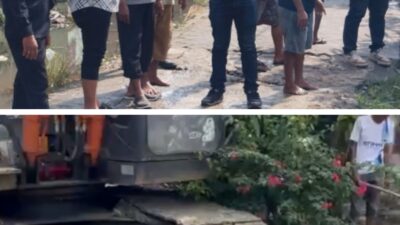 Gercep, Junaidi Korek Parit Penyebab Banjir di Desa Sampali