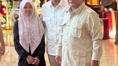 Senyum Haru, Nabila Anak Gadis Labuhan Batu bertemu Presiden Prabowo