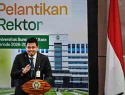 Pelantikan Rektor USU, Bobby Nasution Titipkan Nasib Mahasiswa Korban Bencana ke Wamen PTST