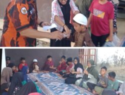 Jelang Ramadhan, Ketua Ranting PP Desa Lau Dendang dan keluarga Santuni Anak Yatim