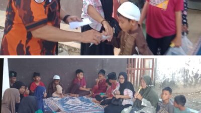 Jelang Ramadhan, Ketua Ranting PP Desa Lau Dendang dan keluarga Santuni Anak Yatim