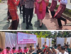Kunker ke Polsek Kutalimbaru, Kapolrestabes Medan Disambut Tarian Adat