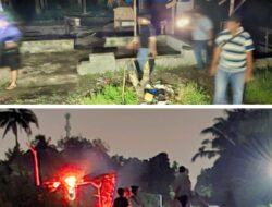 Polsek Sunggal Bakar Pondok Judi dan Narkoba