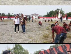 Pemuda Pancasila Kecamatan Percut Sei Tuan Gotong Royong di Tugu Ampera