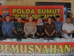 Polres Labuhanbatu Musnahkan 34 Kg Sabu dan 20 Ribu Ekstasi